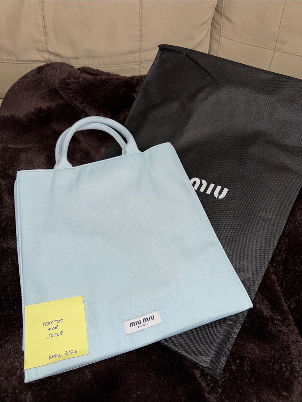 Miu Miu Pastel Blue Mini Canvas Tote